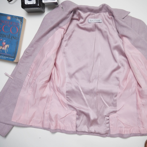 Kay Unger New York Vintage Wool Blazer Dusty Pink - Picture 2 of 4